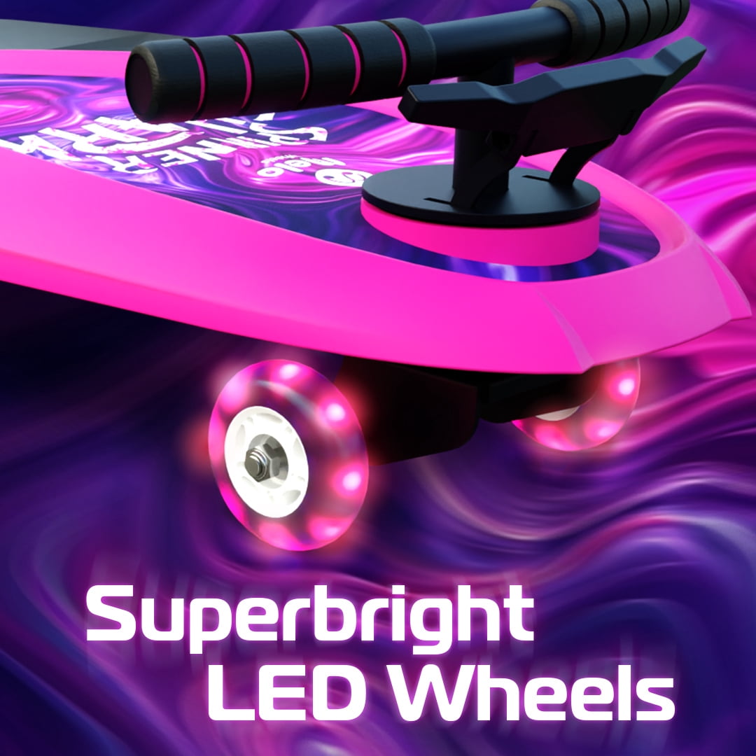 Melo Pink Spinner Shark Kneeboard Toy for Kids 6 Years and up, 74 mm wheels