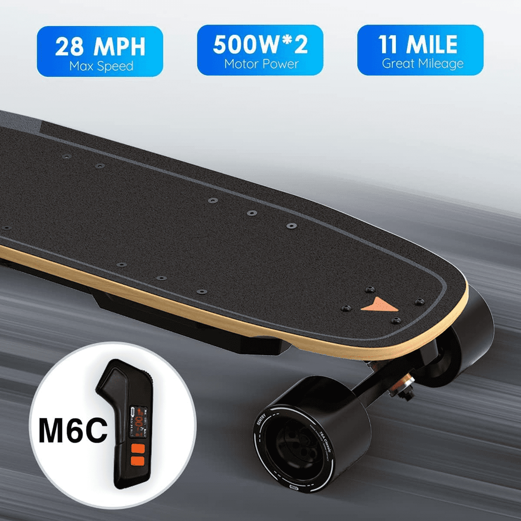 Meepo Electric Skateboard with Remote, 28 MPH Top Speed, 330 LBS Load Capacity, Maple Cruiser for Adults and Teens, Mini 5