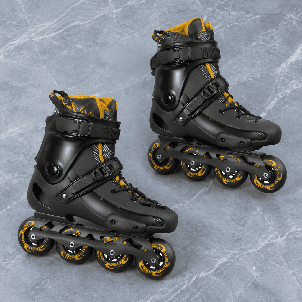 Men's Inline Skates For Urban Freeride Skating - Abec-9 Bearings High-impact Pp Shell Ankle Support All-weather Buckle