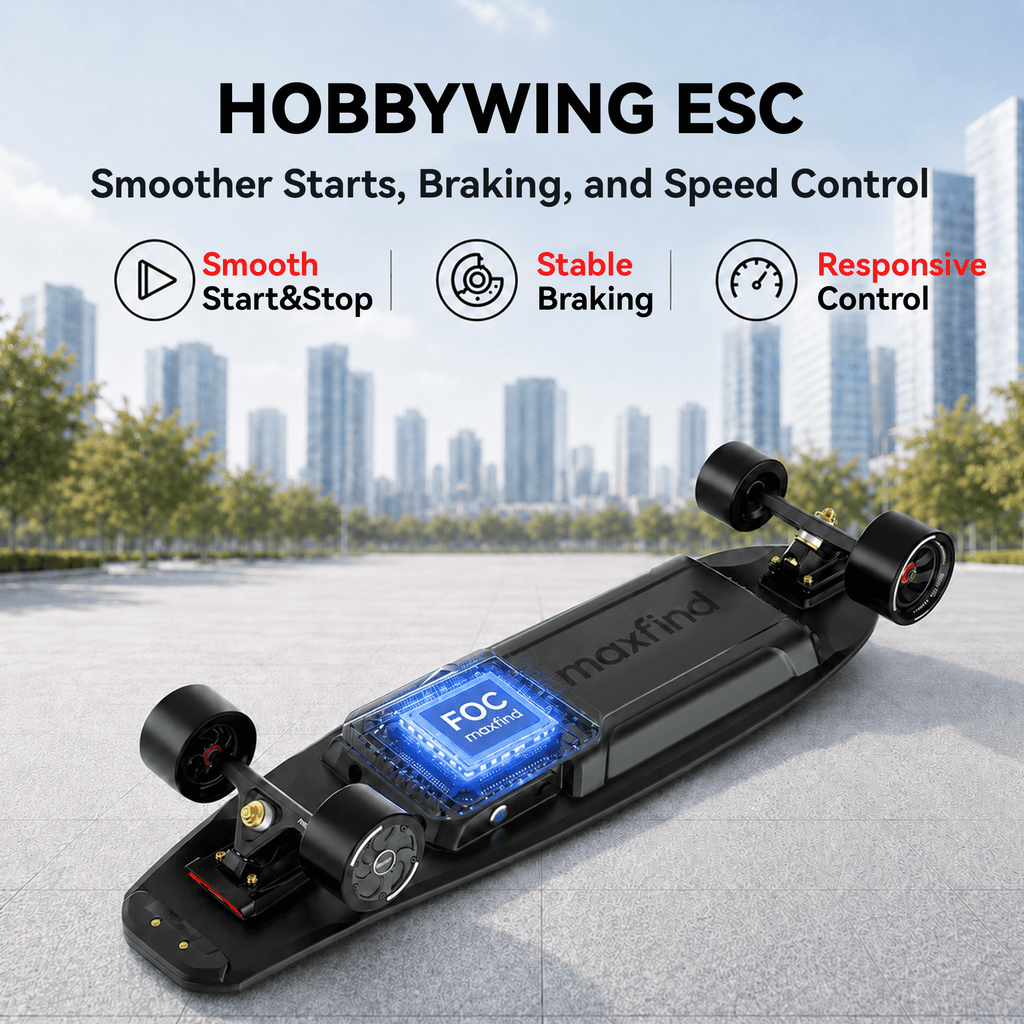 Maxfind Cyber Mini Electric Skateboard with Remote, 32.8", Dual Hub Motors, 24 mph, 15 Miles, App Control