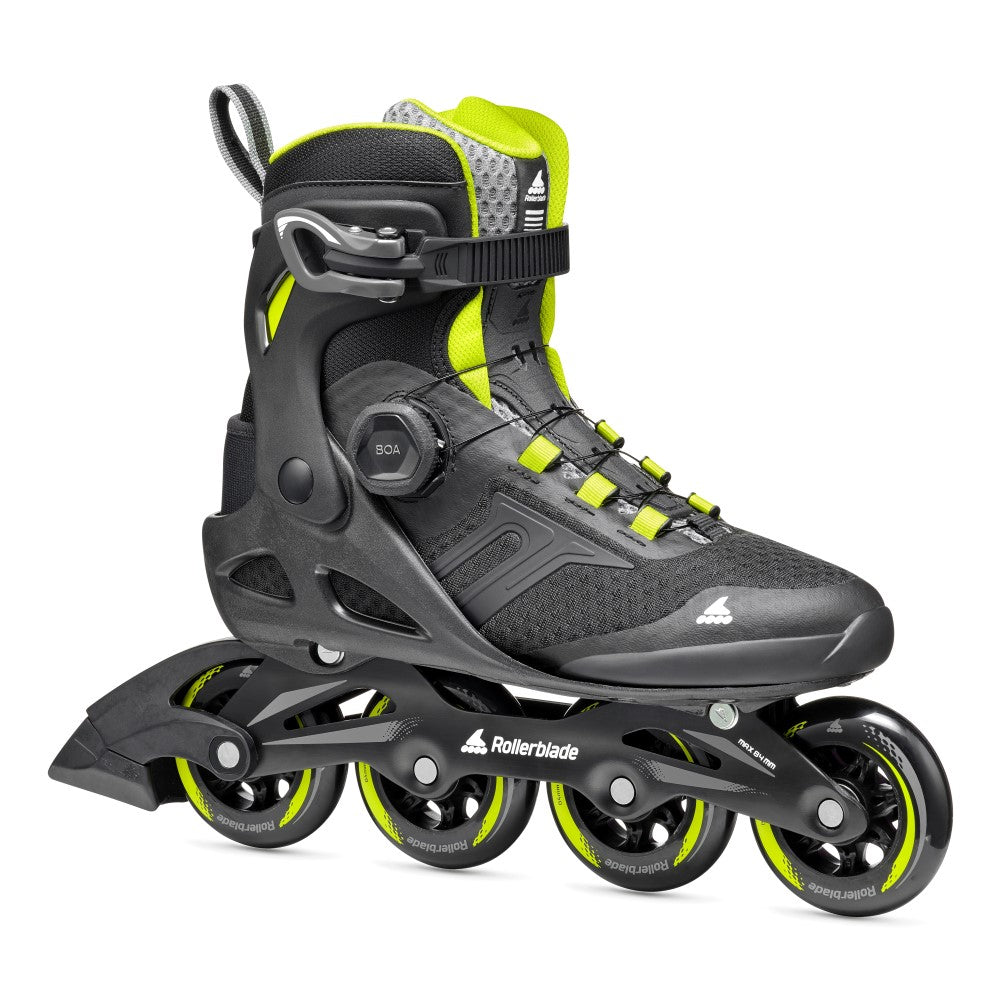 ROLLERBLADE Macroblade 84 Boa, Color: Black/Lime, Size: 12/12.5 (073706001A1-12/12.5)