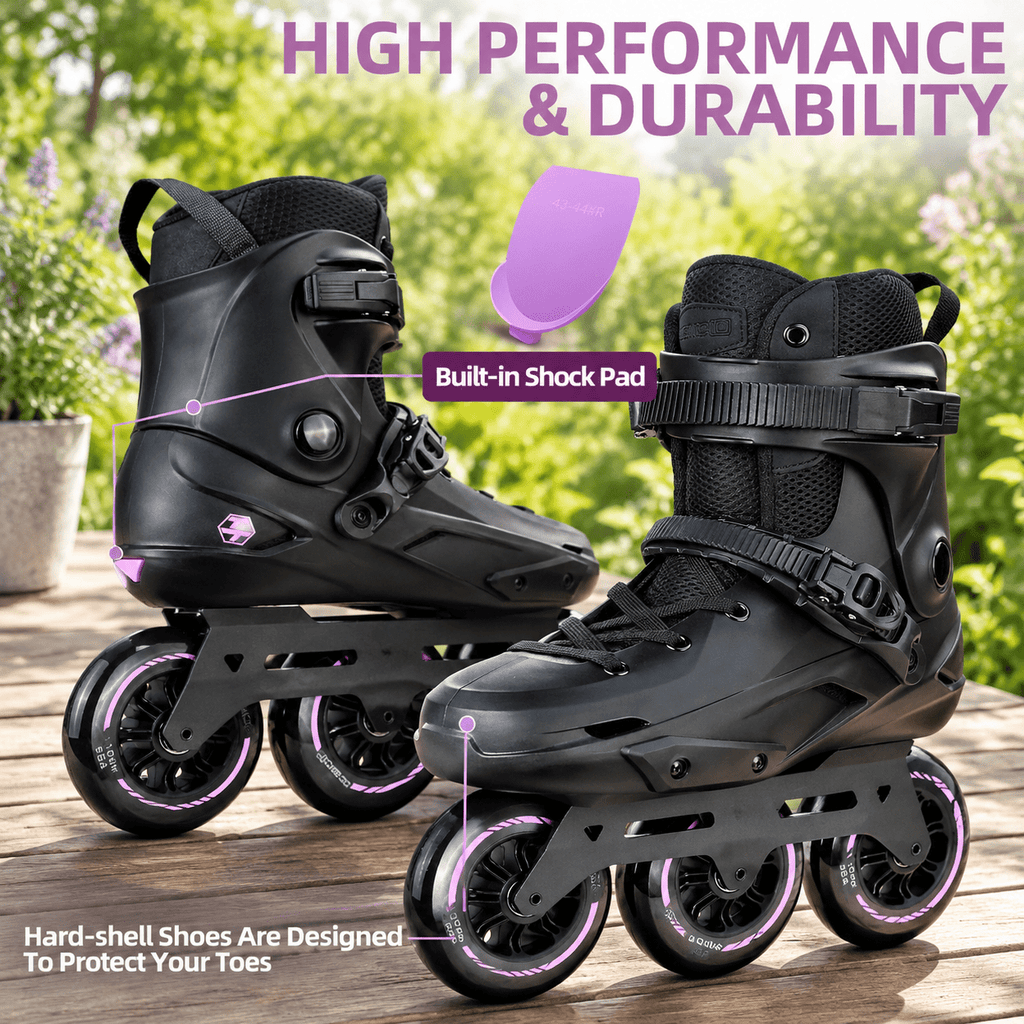 Adult Inline Skates, USM10.5-11/USL11-11.5, 3-Wheel High Performance Fitness Roller Skates for Indoor Outdoor Use