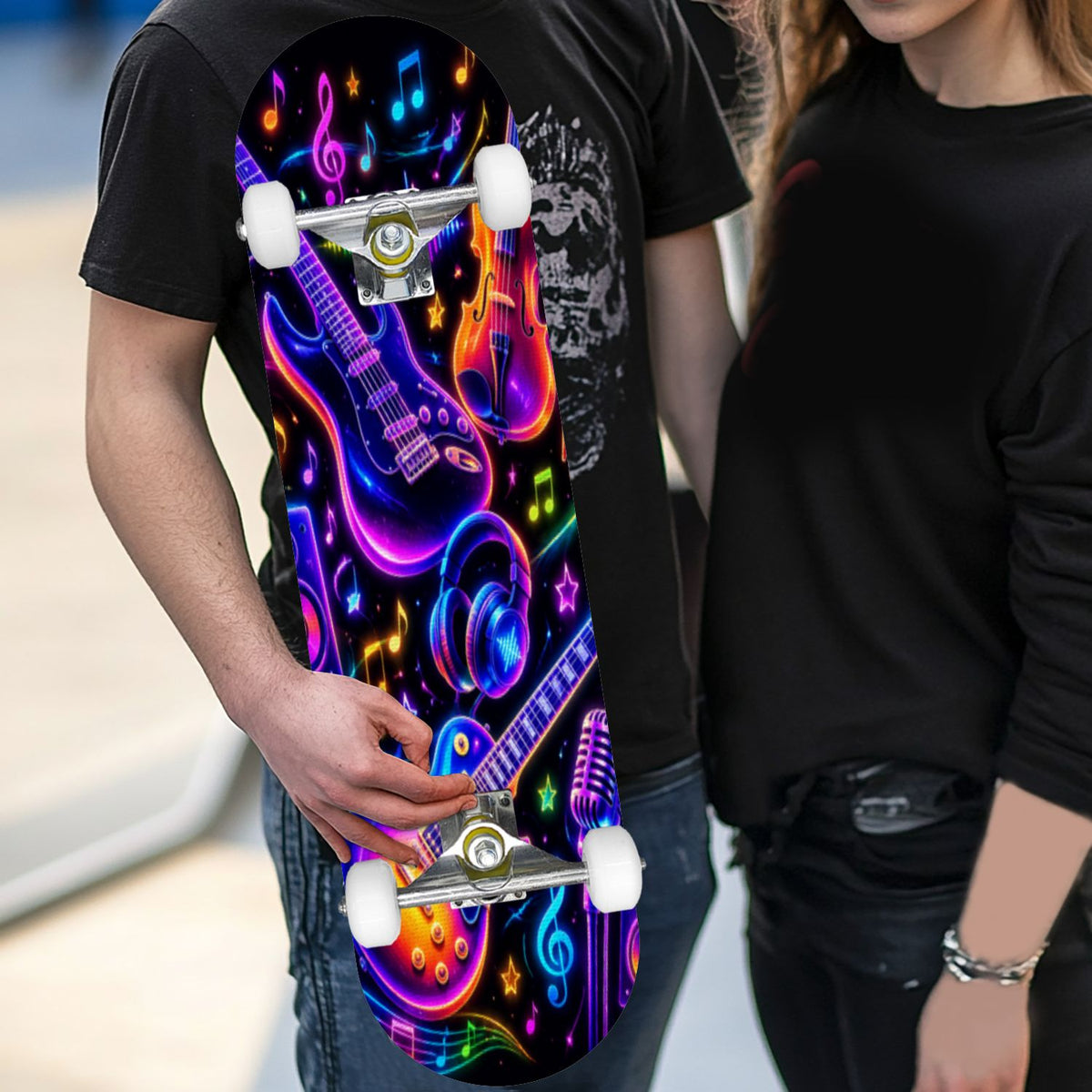 Complete Skateboard Vibrant Brush Stroke Art 31 Inch 7-Ply Maple Skateboard with PU Wheels and Aluminum Trucks, Ready-to-Ride Skateboard for Beginners, Teens and Adults