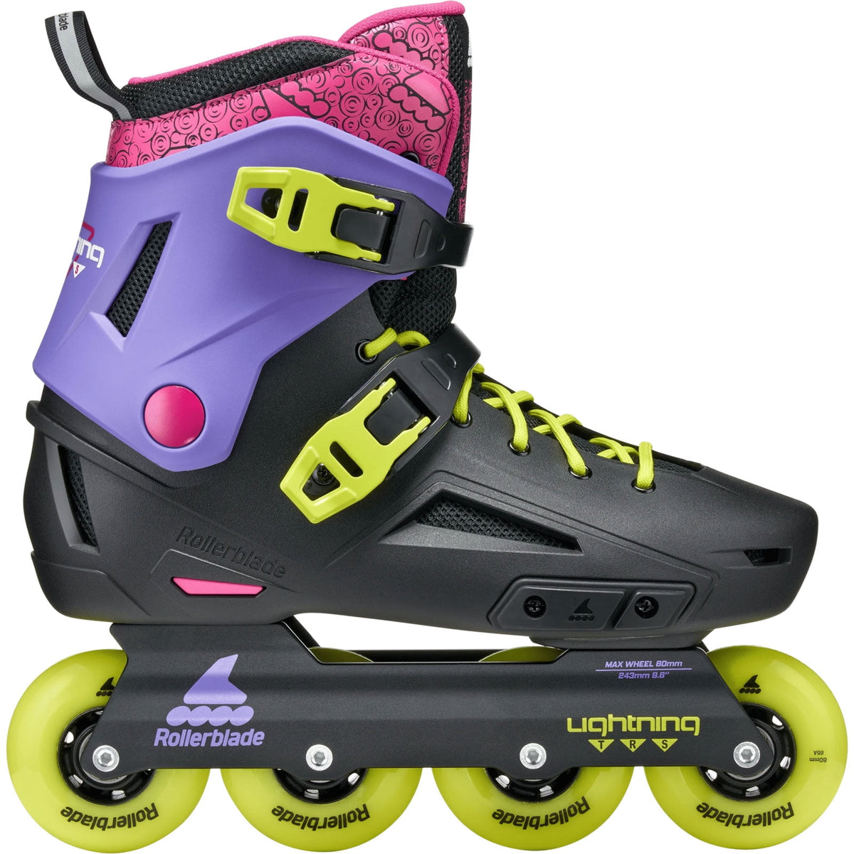 ROLLERBLADE Men's Lightning TRS Inline Skates, Color: Black/Purple/Pink, Size: 11/11.5 (86B0760170NZ11-11/11.5)