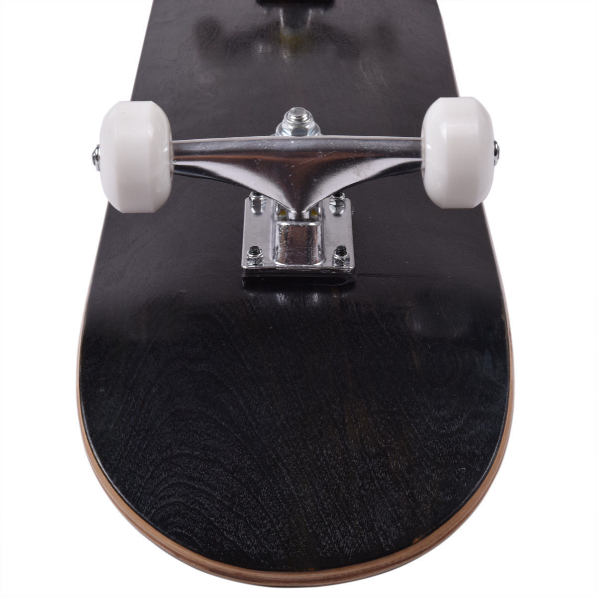 JAXPETY Blank Complete Skateboard, Stained Black (31 In. x 7.75 In.)