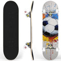 31" x 8" Complete Skateboard,7-ply Maple Deck Abstract Soccer Ball Vibrant Paint Splashes Drips Skate Board for Beginners