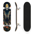 31"x8" Complete Skateboards for Beginners, Colorful Butterfly Blooming Flowers Under Full Moon Starry Double Kick 7 Ply Canadian Maple Deck Skateboard with Wheels, Gifts for Kids Teens