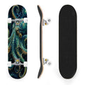 31"x8" Complete Skateboards for Beginners, Colorful Cosmic Octopus Tentacles Starry Marine Life Double Kick 7 Ply Canadian Maple Deck Skateboard with Wheels, Gifts for Kids Teens