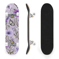 31"x8" Complete Skateboards for Beginners,Farmhouse Floral Daisy Flower Rustic Wood Board Double Kick 7 Ply Canadian Maple Deck Skateboard with Wheels, Gifts for Kids Teens