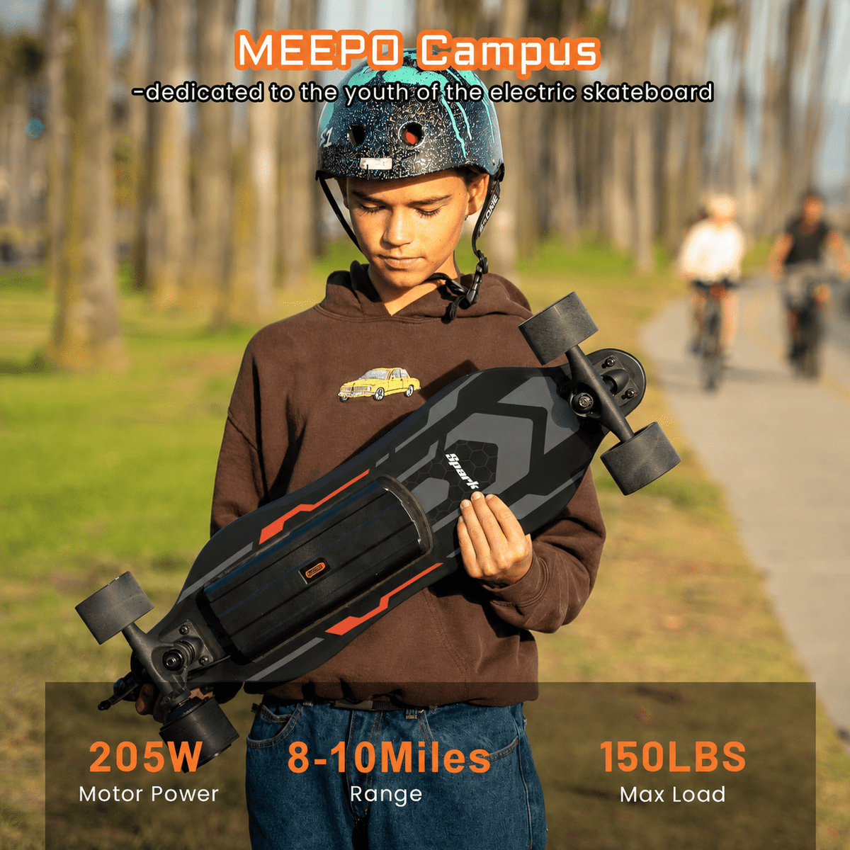 MEEPO Campus Spark 26.7" Electric Skateboard with Wireless Remote, Compact 7-Ply Maple E-Skateboard, Up to 16 MPH, 8–10 Mile Range, 4 Ride Modes, Smooth Brake, for Teen Riders & Beginners