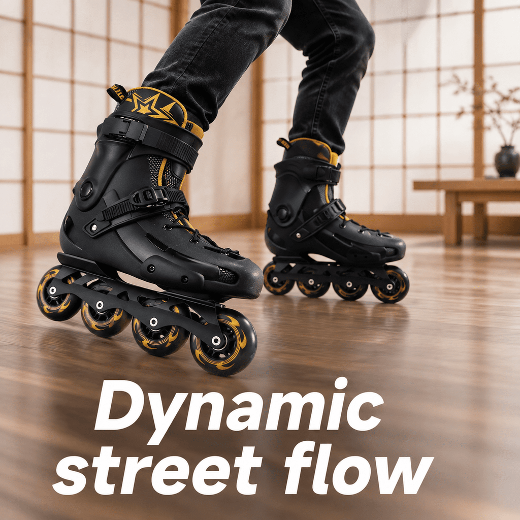 Men's Inline Skates For Urban Freeride Skating - Abec-9 Bearings High-impact Pp Shell Ankle Support All-weather Buckle