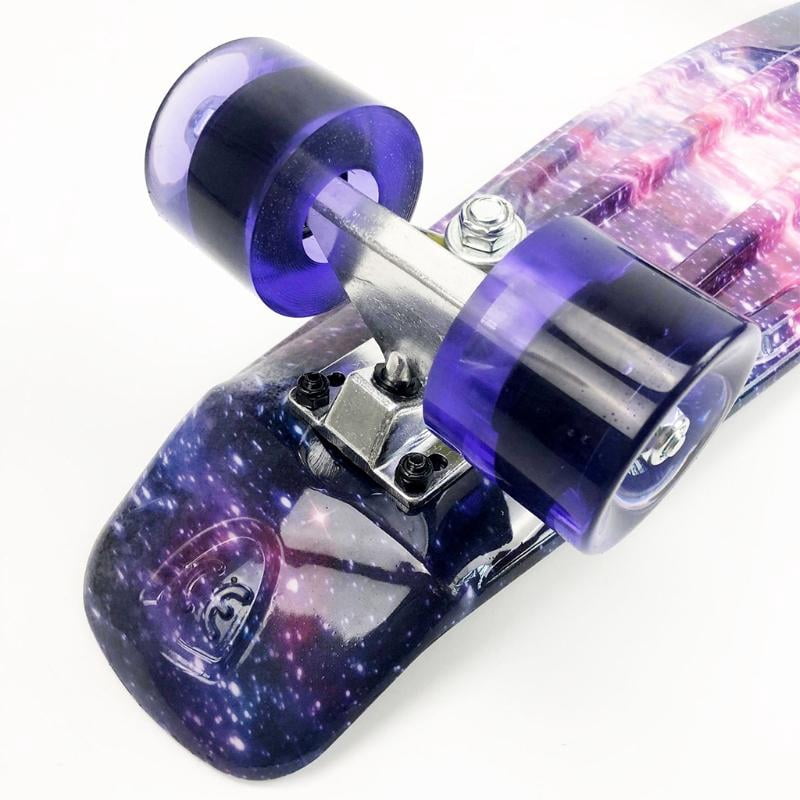 CEORPER 22inch Complete Mini Cruiser Skateboard Longboard Flashing Wheels Fish Skate Board for Adults Kids Teens