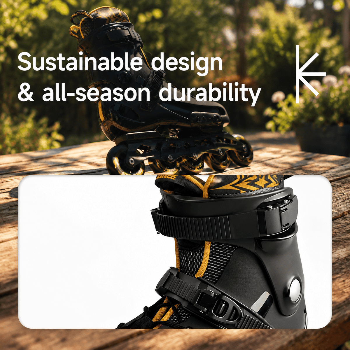 Men's Inline Skates For Urban Freeride Skating - Abec-9 Bearings High-impact Pp Shell Ankle Support All-weather Buckle