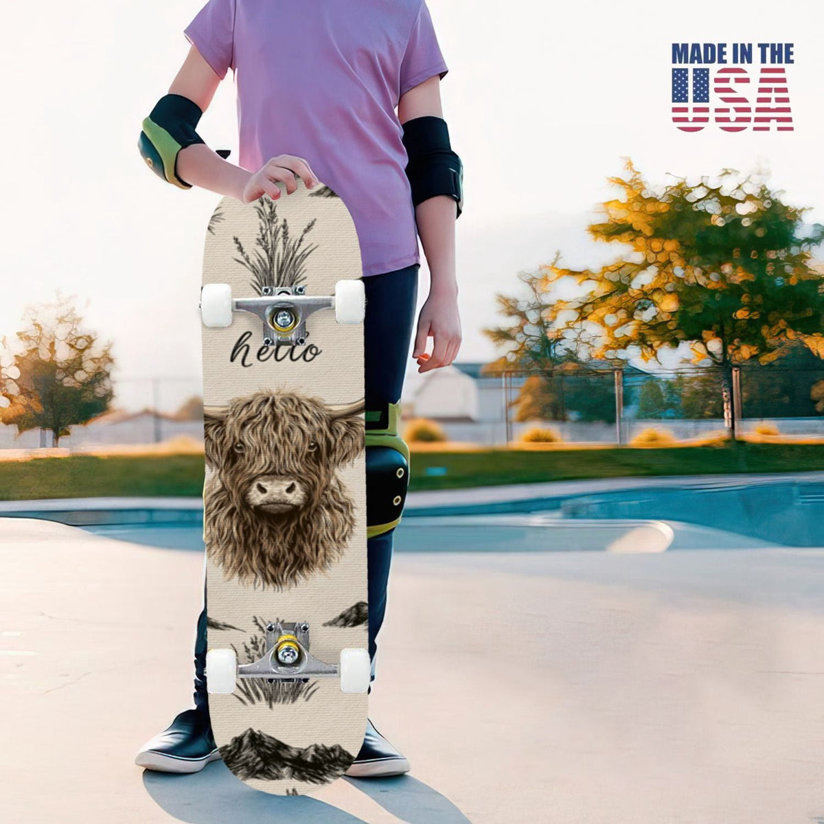 31"x8" Complete Skateboards for Beginners,Pink Cream Vertical Stripes Double Kick 7 Ply Canadian Maple Deck Skateboard with Wheels, Gifts for Kids Teens