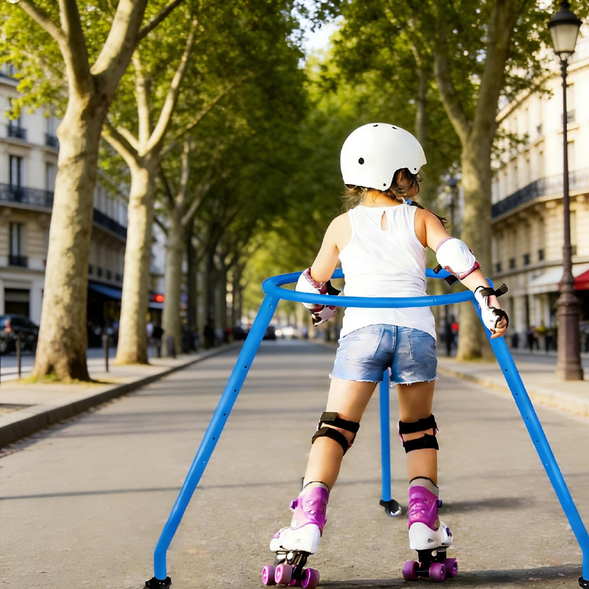 Aymzbd Adjustable Roller Skate Support for Children with A High-quality Steel Frame for Blue M