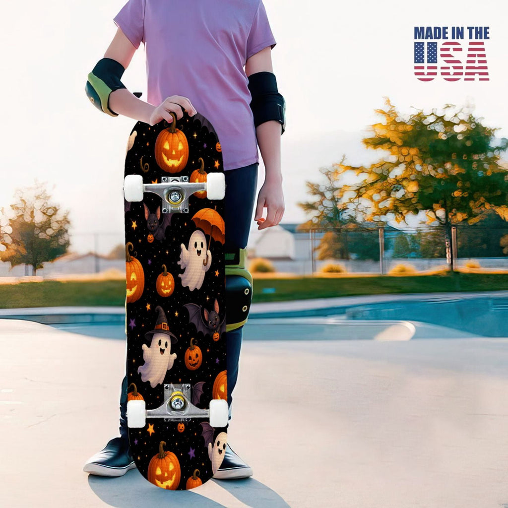 31"x8" Complete Skateboards for Beginners,Vintage Botanical Skull Flowers Elements Dark Double Kick 7 Ply Canadian Maple Deck Skateboard with Wheels, Gifts for Kids Teens