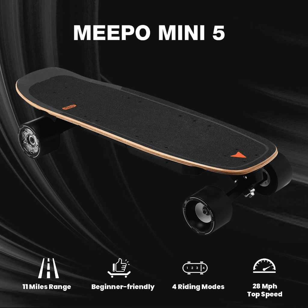 Meepo Electric Skateboard with Remote, 28 MPH Top Speed, 330 LBS Load Capacity, Maple Cruiser for Adults and Teens, Mini 5