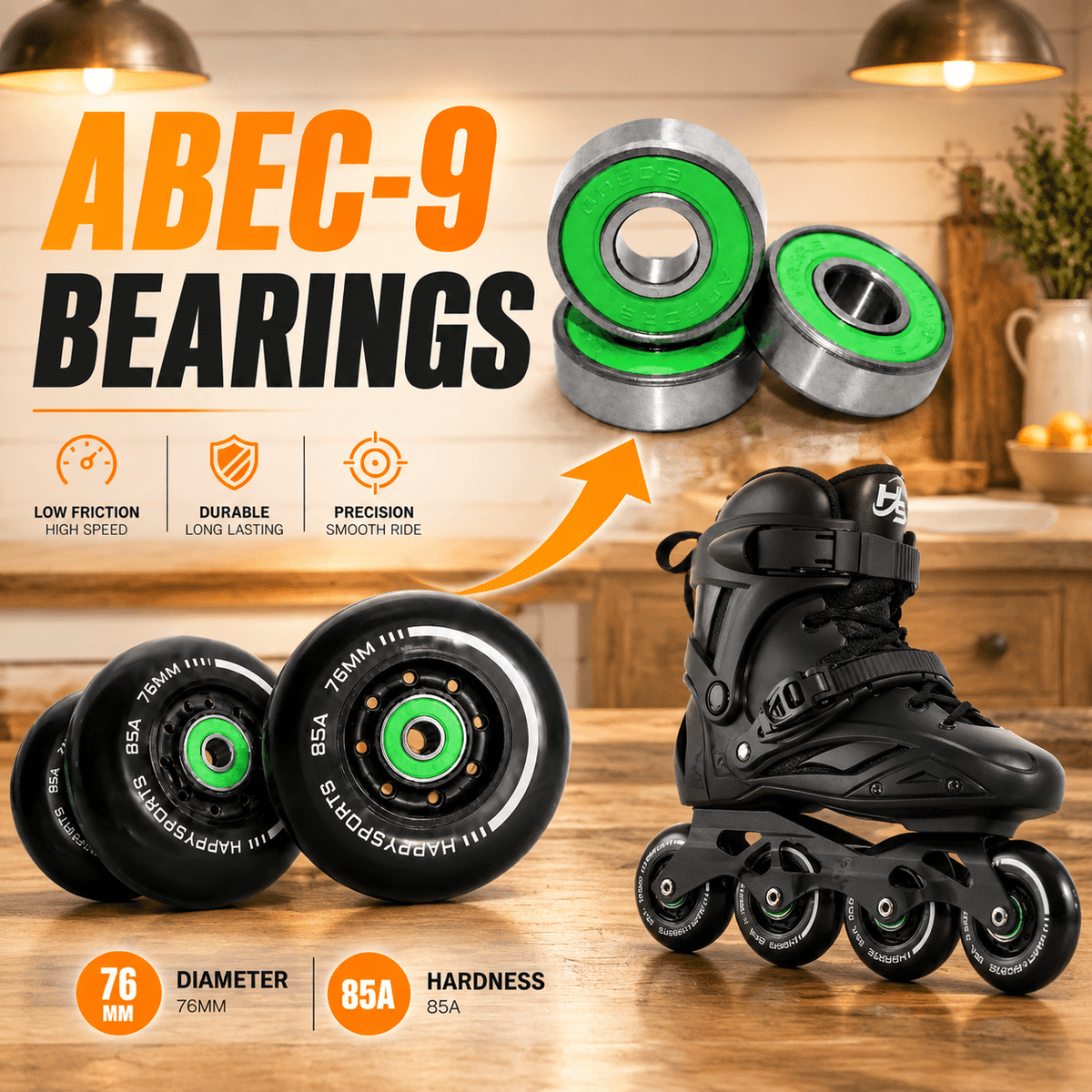 Unisex Inline Skates, Men3.5-4/Women4.5-5, Performance Fitness Roller Skates