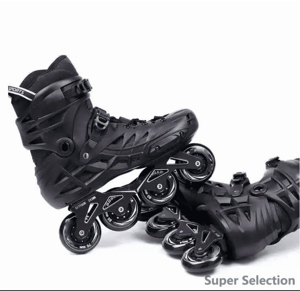 Adult Inline Skates 4-Wheel For Men & Women, Fitness Recreational Roller Skates With PU Wheels & ABEC-5 Bearings, Lace-Up Support, EU 35-46, For Beginners & Intermediate