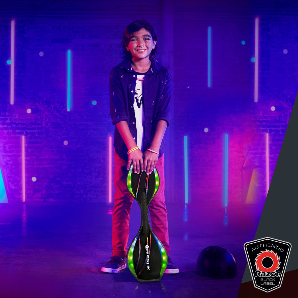 Razor Black Label Ripstik Ripster Light-up, Caster Skateboard with Multi-Color Lights, for Child 8+
