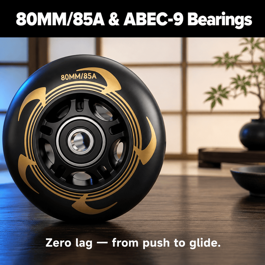 Men's Inline Skates For Urban Freeride Skating - Abec-9 Bearings High-impact Pp Shell Ankle Support All-weather Buckle