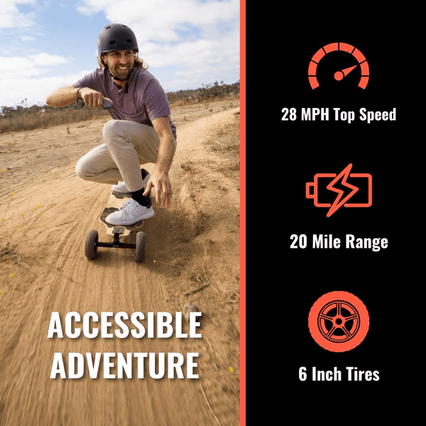 MEEPO Bamboo Series Off-Road All Terrain Electric Skateboard, Ultra-Long 20-31 Miles Range Mountain Board, Highest 28-32 MPH Top Speed, Professional for Adult Riders