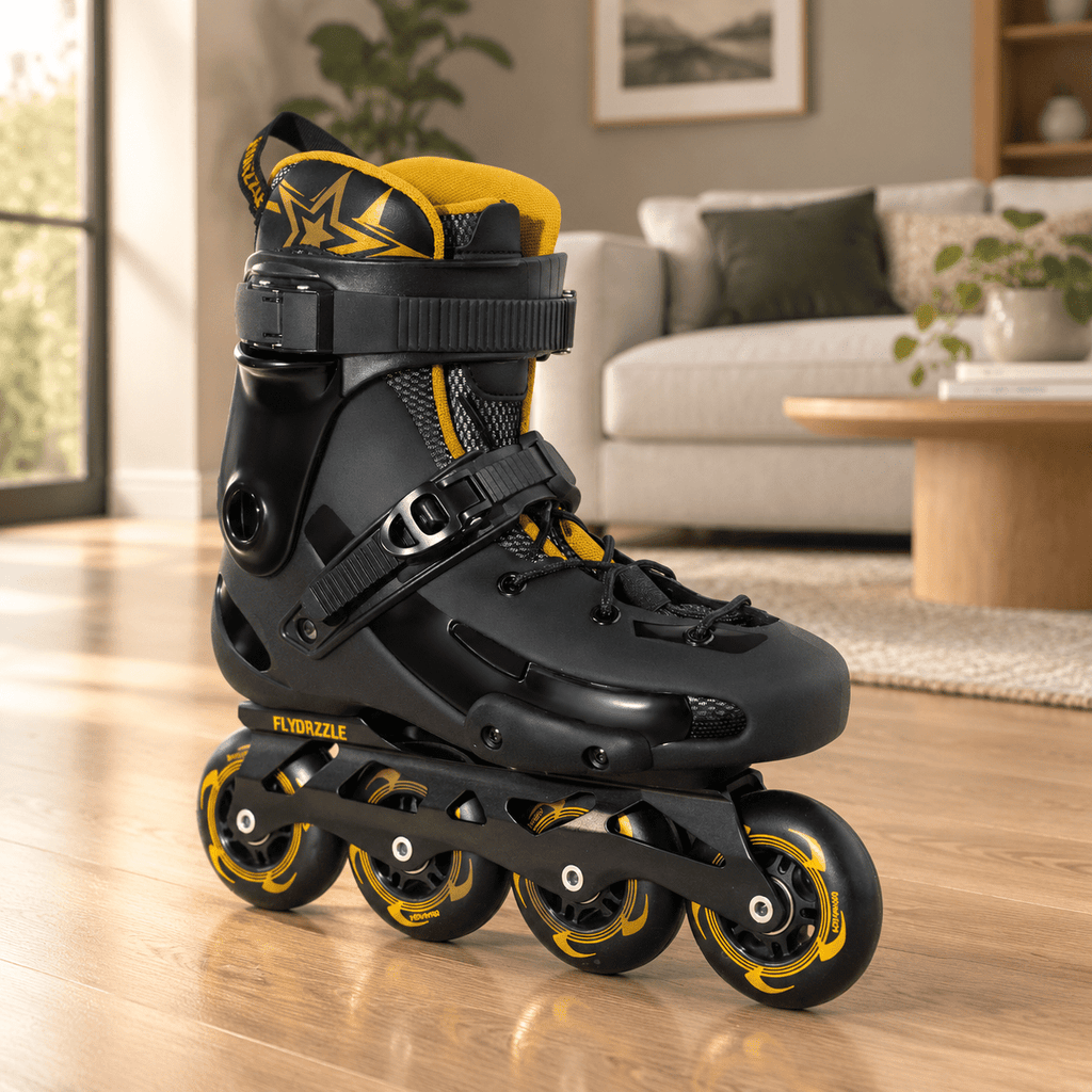 Men's Inline Skates For Urban Freeride Skating - Abec-9 Bearings High-impact Pp Shell Ankle Support All-weather Buckle