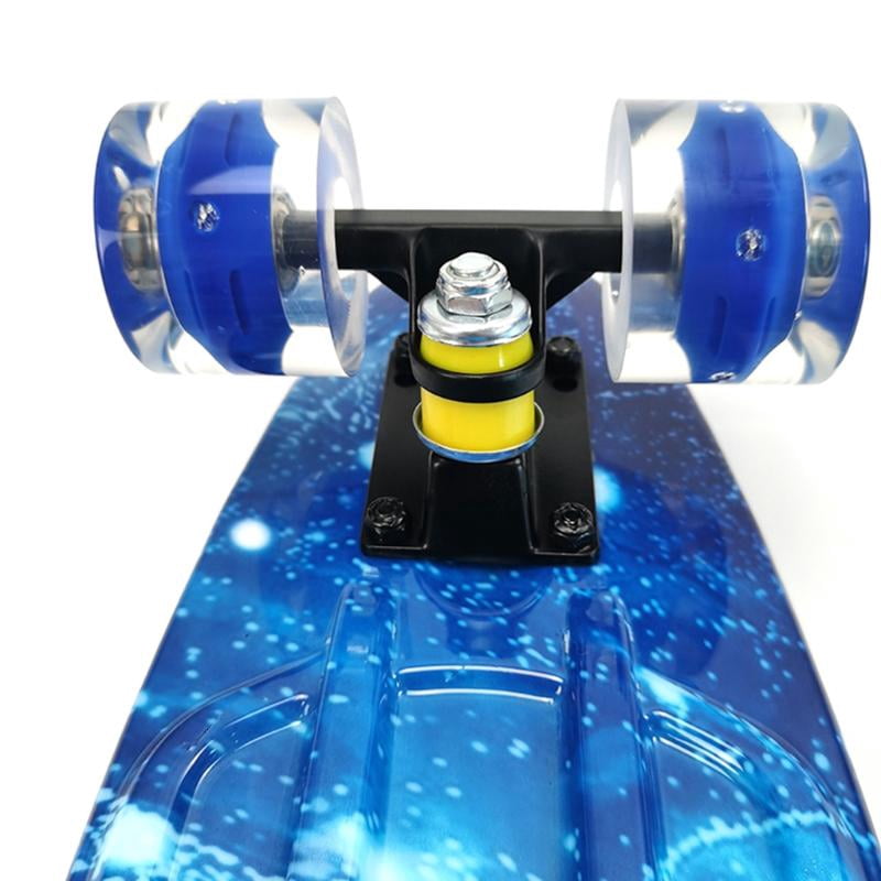 CEORPER 22inch Complete Mini Cruiser Skateboard Longboard Flashing Wheels Fish Skate Board for Adults Kids Teens
