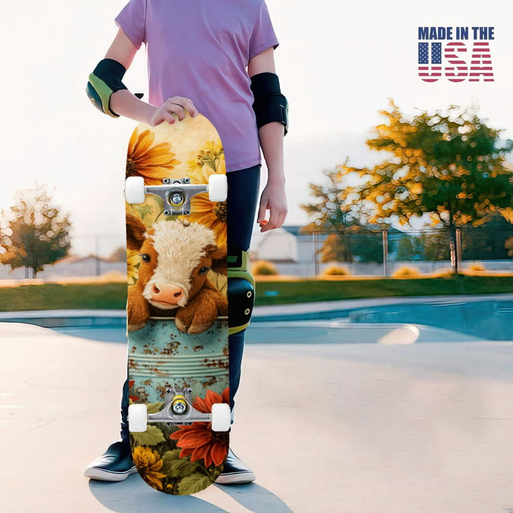 31"x8" Complete Skateboards for Beginners, Red White Vertical Striped Retro Circus Double Kick 7 Ply Canadian Maple Deck Skateboard with Wheels, Gifts for Kids Teens