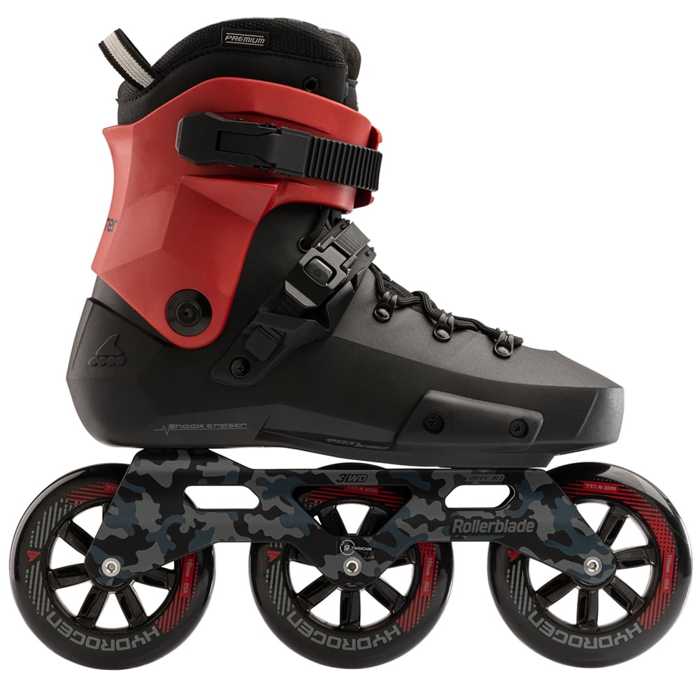ROLLERBLADE Adult Unisex Twister 110 Inline Skates, Color: Black/Red, Size: 11/11.5