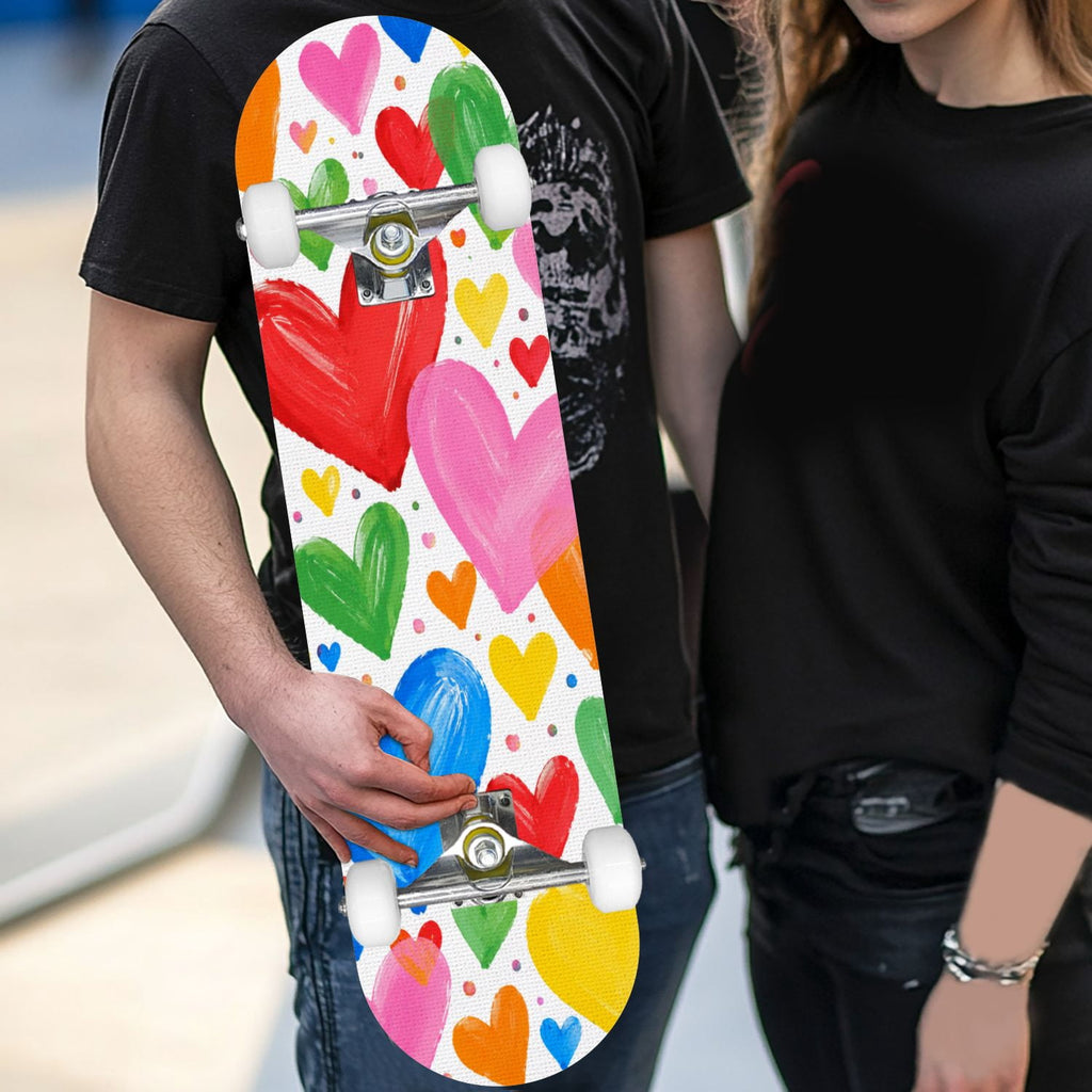 Complete Skateboard Colorful Splash Art Headphones 31 Inch 7-Ply Maple Skateboard with PU Wheels and Aluminum Trucks, Ready-to-Ride Skateboard for Beginners, Teens and Adults