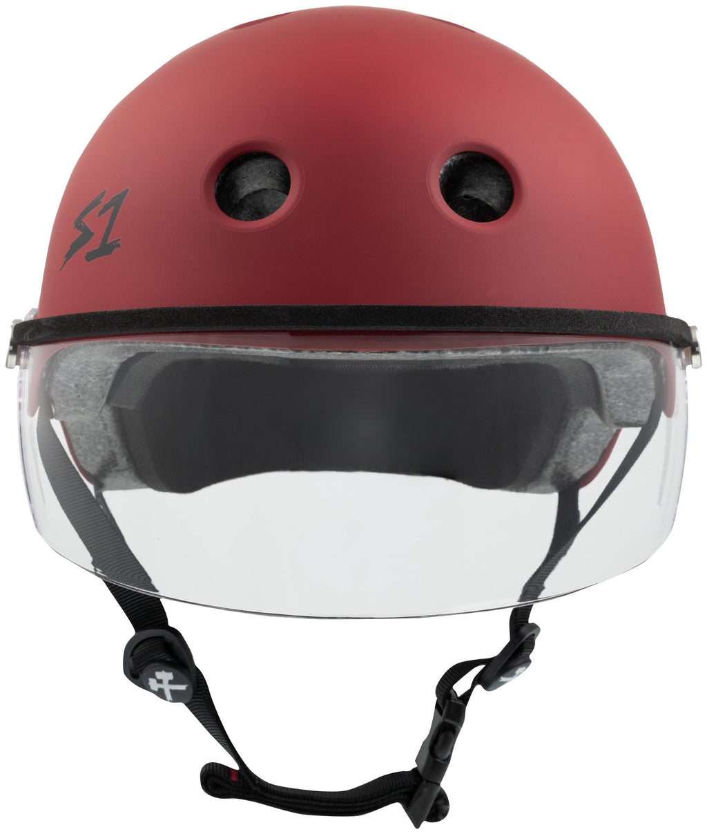 S1 Visor Lifer Helmet - Blood Red Matte w/ Clear Visor (Size X-Small (20.5"))