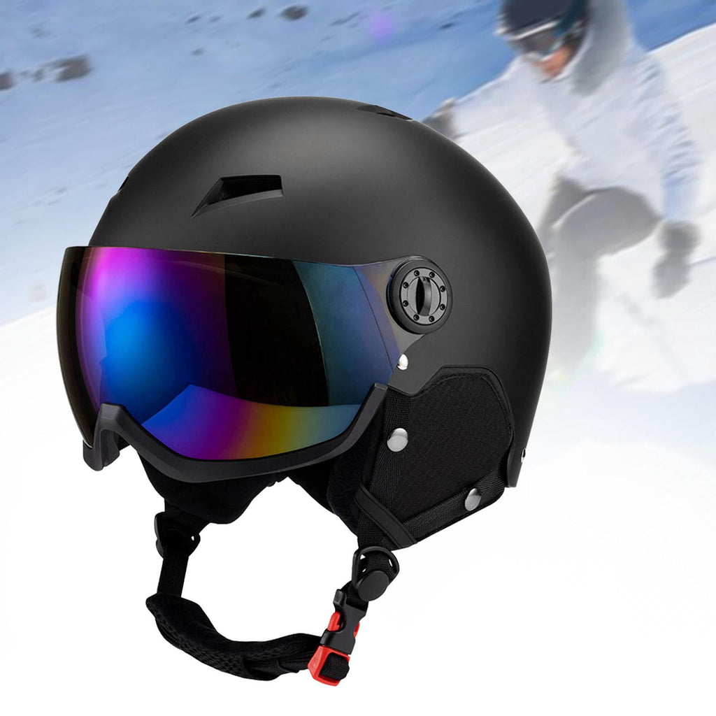 figatia Snow Sports Helmet Windproof Breathable Snowboard Helmet Protection Goggles for Adults for Skateboarding Winter Sports Black S