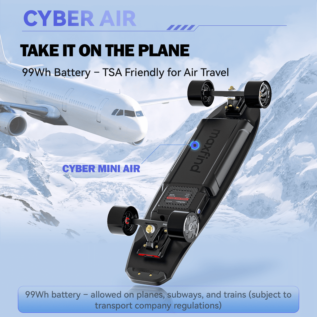 Maxfind Cyber Mini Electric Skateboard with Remote, 32.8", Dual Hub Motors, 24 mph, 15 Miles, App Control