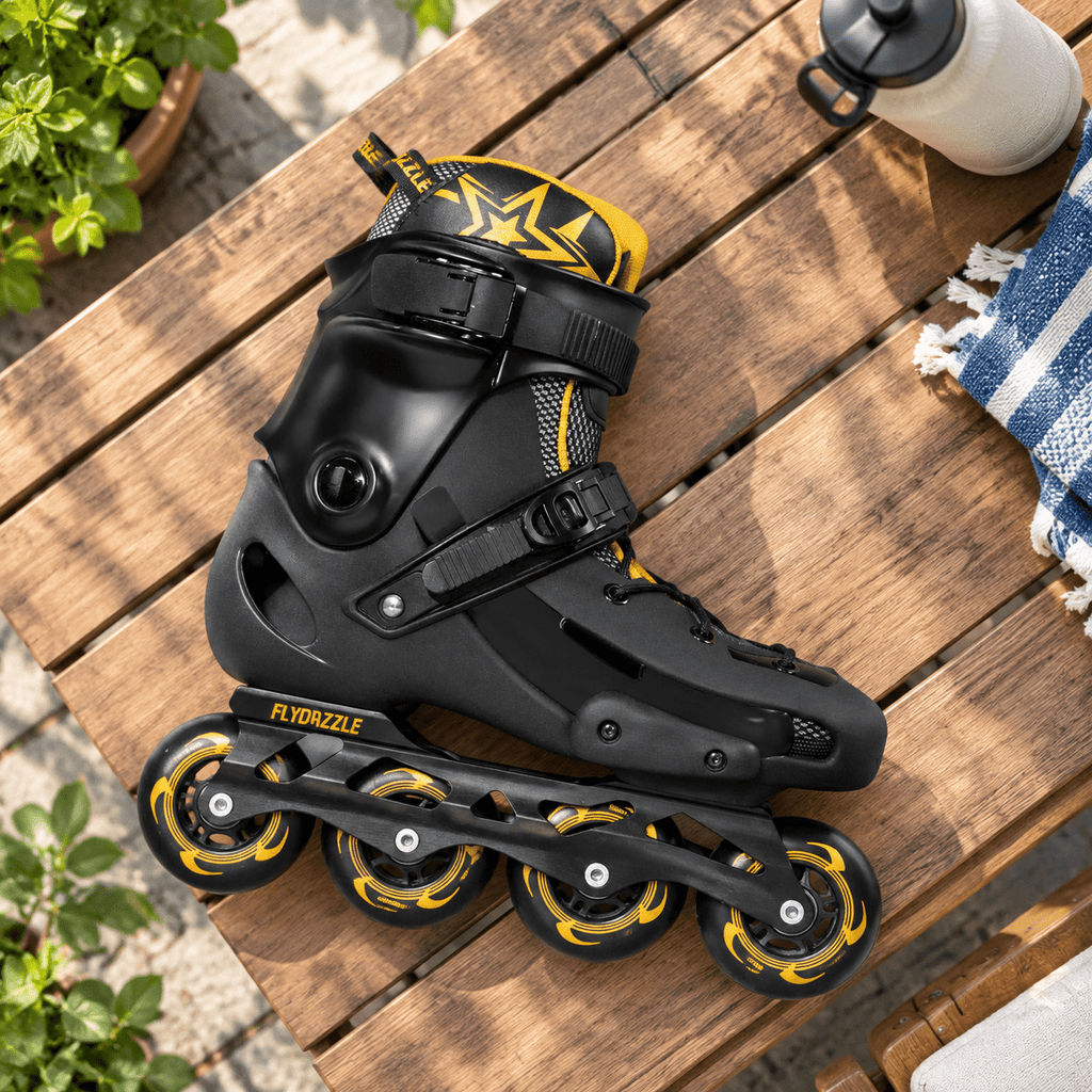 Men's Inline Skates For Urban Freeride Skating - Abec-9 Bearings High-impact Pp Shell Ankle Support All-weather Buckle