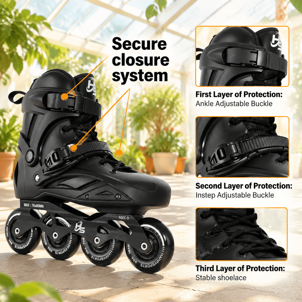 Unbranded Inline Skates Men3.5-4/Women4.5-5 Performance Roller Fitness