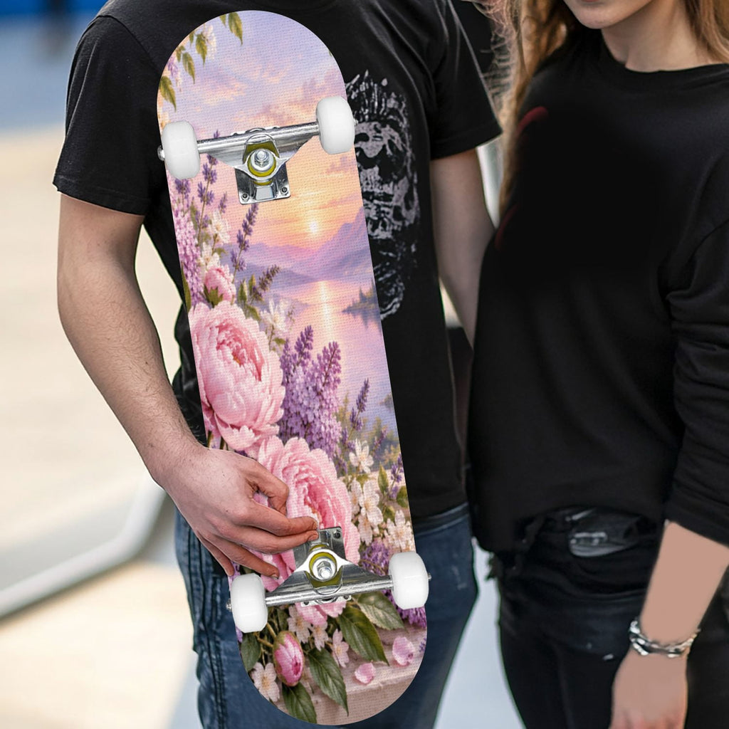 Complete Skateboard Vibrant Swirling Abstract 31 Inch 7-Ply Maple Skateboard with PU Wheels and Aluminum Trucks, Ready-to-Ride Skateboard for Beginners, Teens and Adults