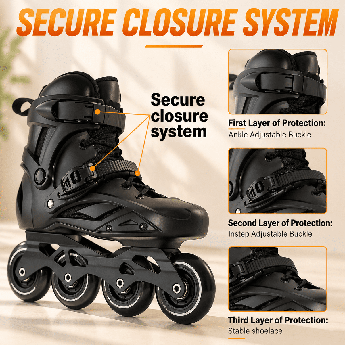 Unbranded Inline Skates Men3.5-4/Women4.5-5 Performance Roller Fitness