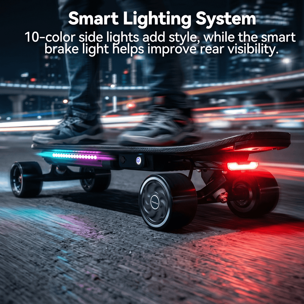 Maxfind Cyber Mini Electric Skateboard with Remote, 32.8", Dual Hub Motors, 24 mph, 15 Miles, App Control