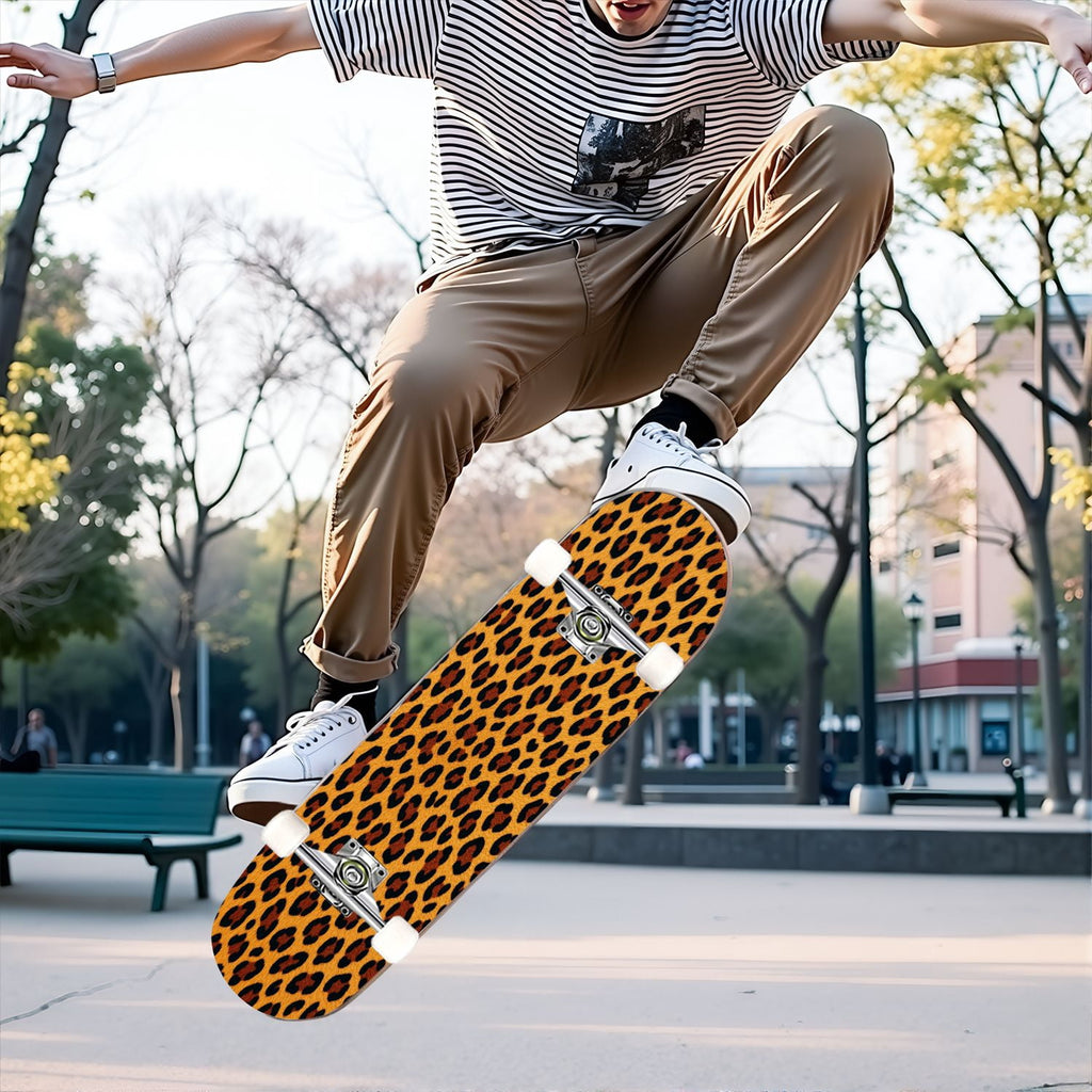 31"x8" Complete Skateboards for Beginners, Pink Bow Heart Vertical Stripes Romantic Double Kick 7 Ply Canadian Maple Deck Skateboard with Wheels, Gifts for Kids Teens