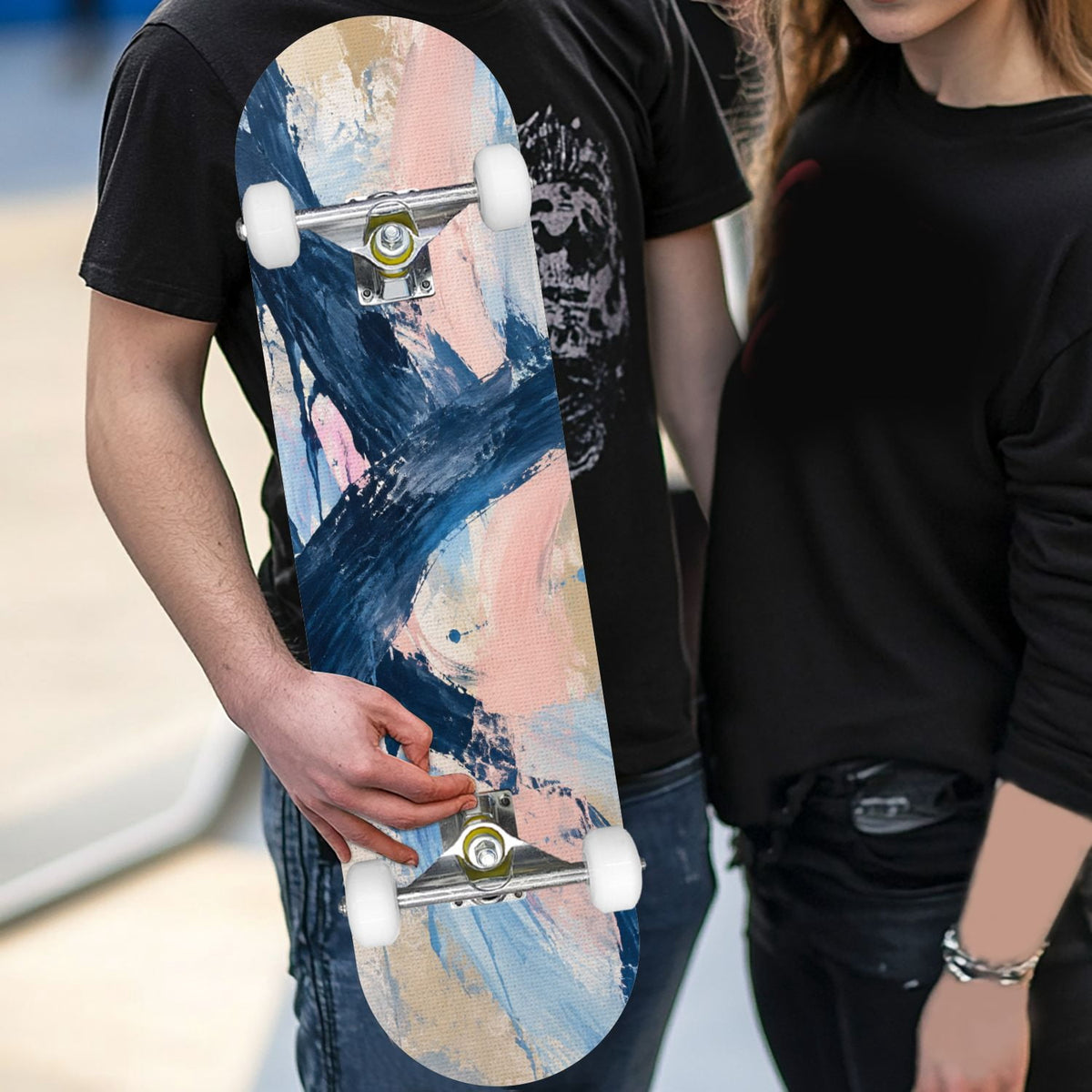 Complete Skateboard Colorful Splash Art Headphones 31 Inch 7-Ply Maple Skateboard with PU Wheels and Aluminum Trucks, Ready-to-Ride Skateboard for Beginners, Teens and Adults
