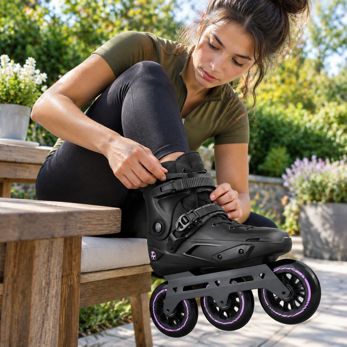 Adult Inline Skates, USM10.5-11/USL11-11.5, 3-Wheel High Performance Fitness Roller Skates for Indoor Outdoor Use