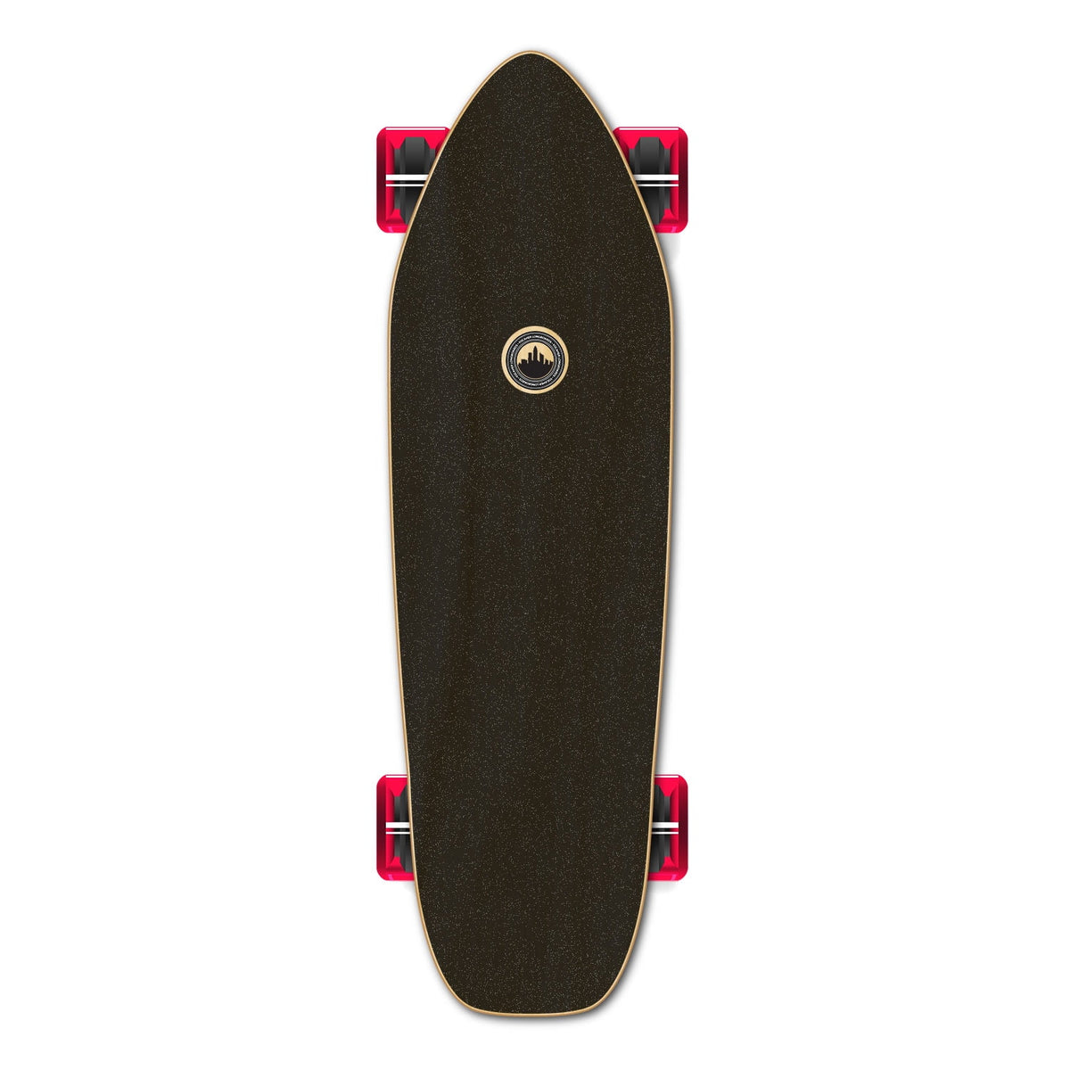 Yocaher Complete Mini Cruiser Graphic Longborad skateboard 27“ x 8" - Flaming Tiger