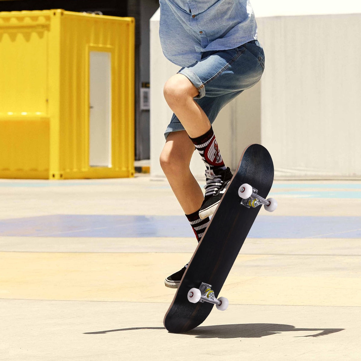 JAXPETY Blank Complete Skateboard, Stained Black (31 In. x 7.75 In.)