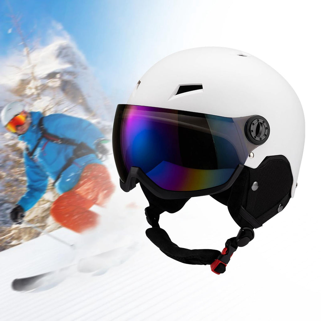 figatia Snow Sports Helmet Windproof Breathable Snowboard Helmet Protection Goggles for Adults for Skateboarding Winter Sports Black S