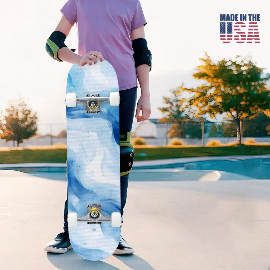 31"x8" Complete Skateboards for Beginners,Farmhouse Floral Daisy Flower Rustic Wood Board Double Kick 7 Ply Canadian Maple Deck Skateboard with Wheels, Gifts for Kids Teens