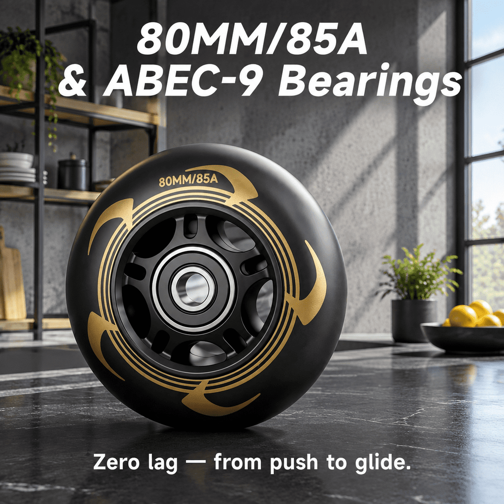 Men's Inline Skates For Urban Freeride Skating - Abec-9 Bearings High-impact Pp Shell Ankle Support All-weather Buckle