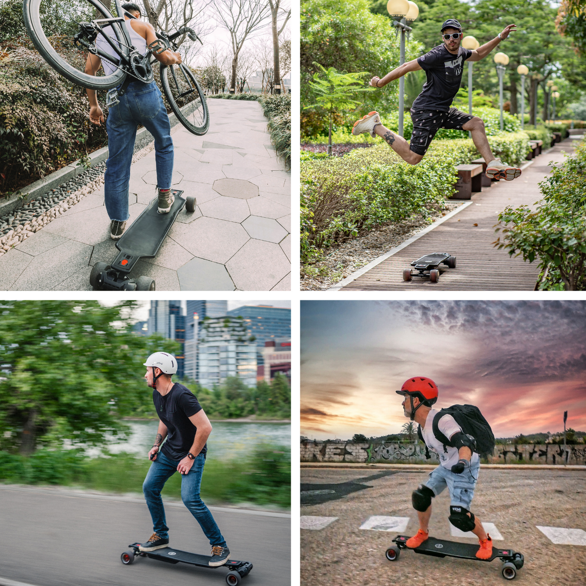 MAXFIND FF Belt Electric Skateboard for Adults, 25 Mile Electric Longboard with Remote, Fast Swap Battery, Black