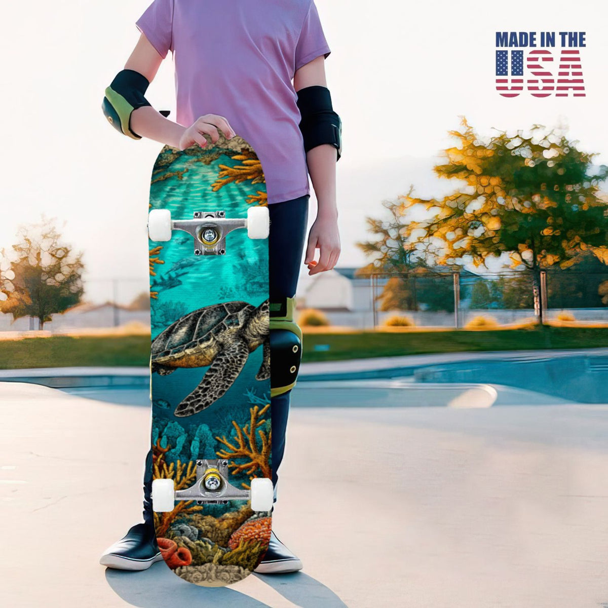 31"x8" Complete Skateboards for Beginners, Birch Trees Abstract Forest Branches Landscape Colorful Double Kick 7 Ply Canadian Maple Deck Skateboard with Wheels, Gifts for Kids Teens