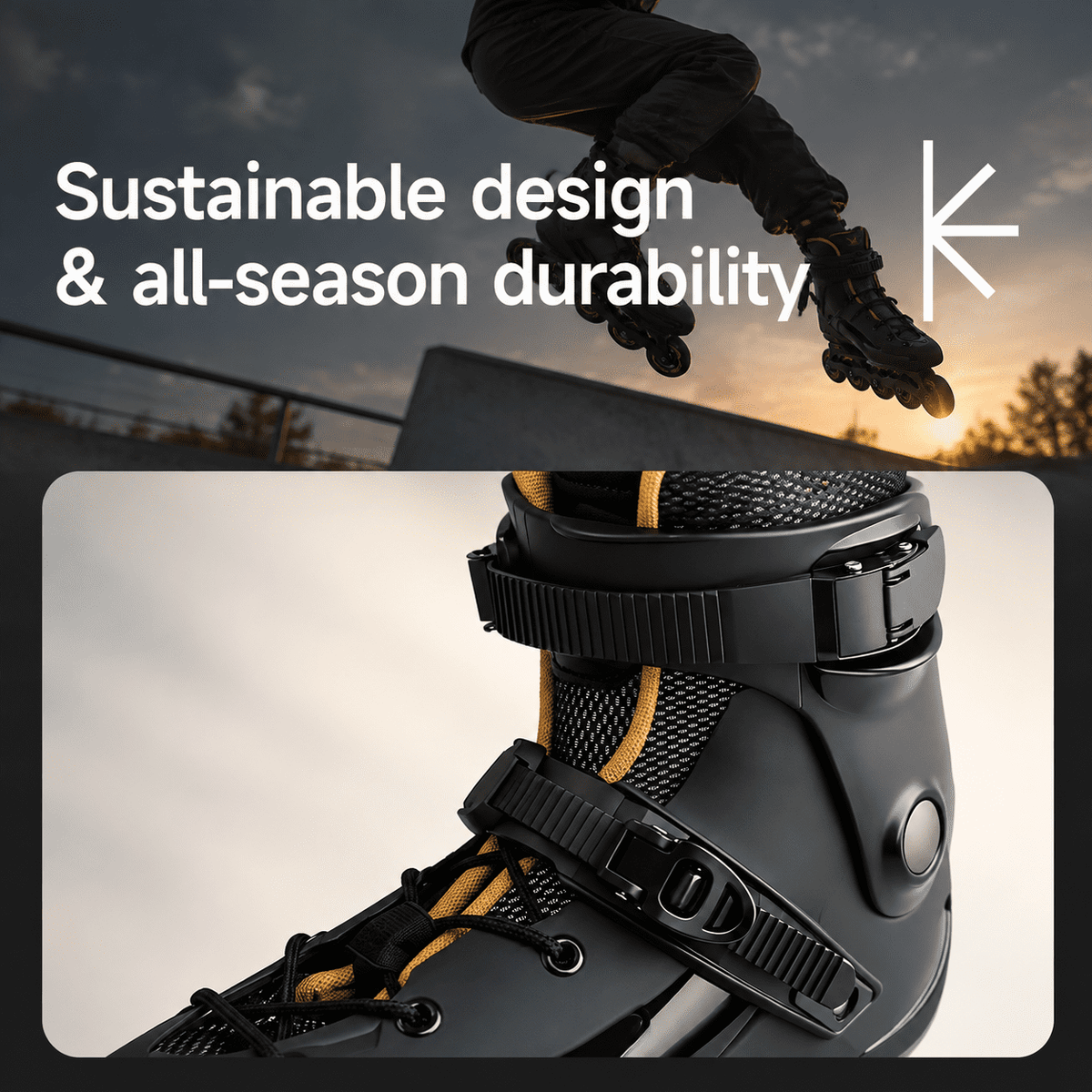 Men's Inline Skates For Urban Freeride Skating - Abec-9 Bearings High-impact Pp Shell Ankle Support All-weather Buckle